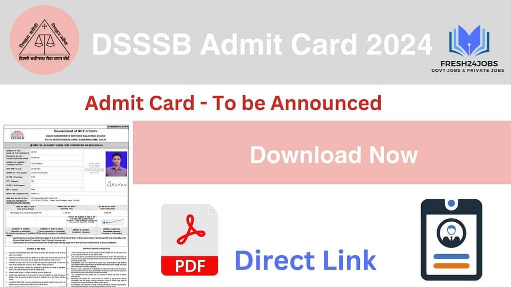 DSSSB Admit Card 2024