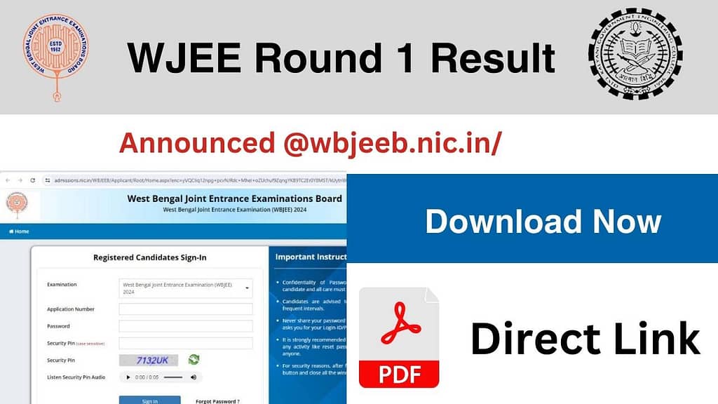 WBJEE Seat Allotment Result 2024