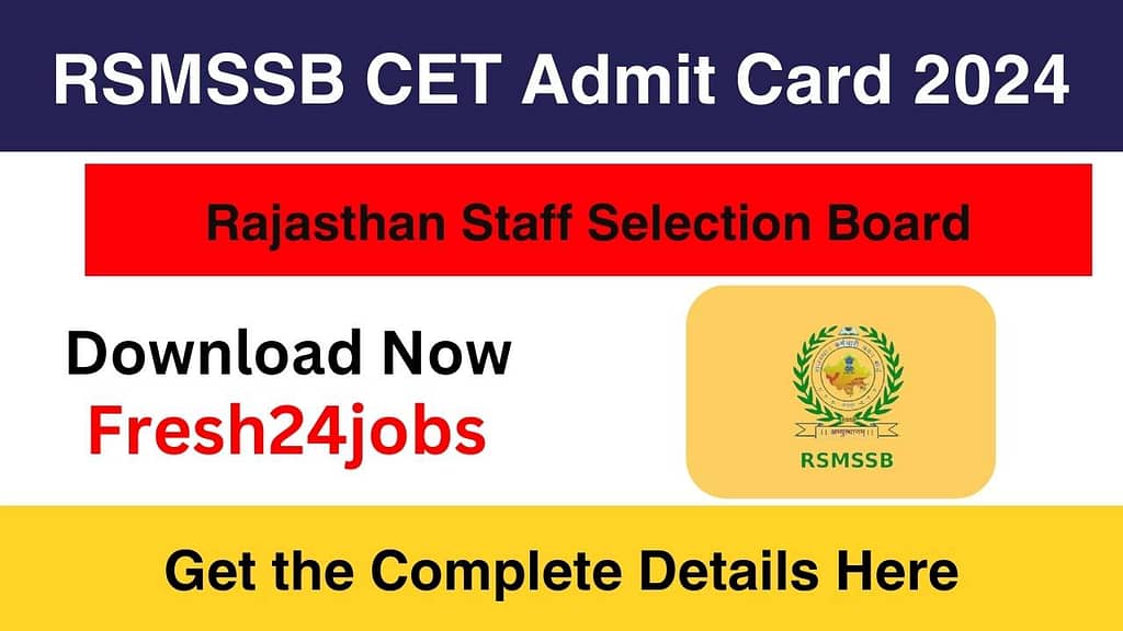 RSMSSB CET Admit Card 2024