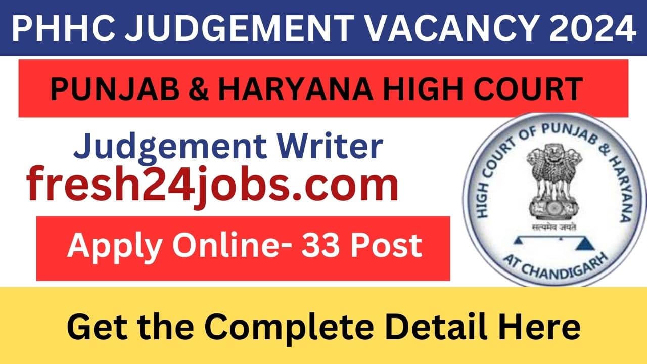 Punjab haryan court vacancy 2024