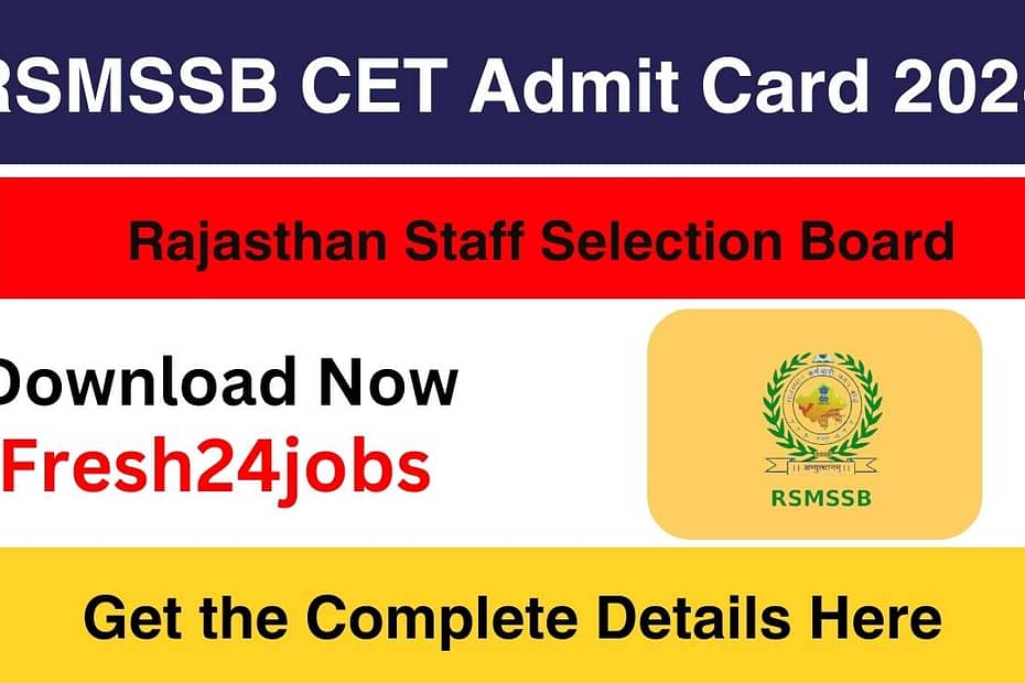 RSMSSB CET Admit Card 2024